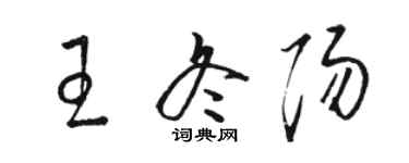骆恒光王冬阳草书个性签名怎么写