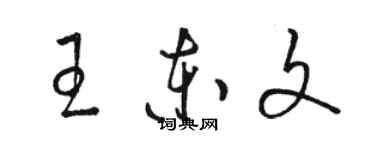 骆恒光王东文草书个性签名怎么写