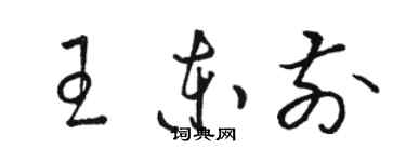 骆恒光王东前草书个性签名怎么写