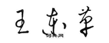 骆恒光王东革草书个性签名怎么写