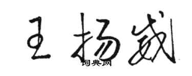 骆恒光王扬威草书个性签名怎么写