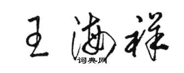 骆恒光王海祥草书个性签名怎么写
