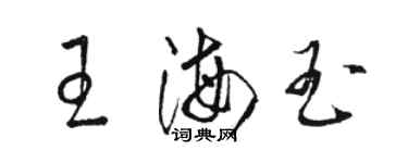 骆恒光王海玉草书个性签名怎么写