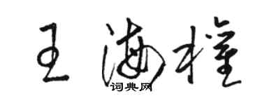 骆恒光王海权草书个性签名怎么写