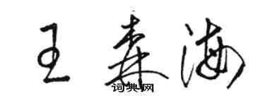 骆恒光王森海草书个性签名怎么写