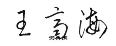 骆恒光王齐海草书个性签名怎么写
