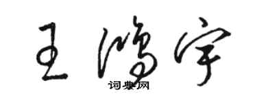 骆恒光王鸿宇草书个性签名怎么写