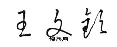 骆恒光王文钦草书个性签名怎么写