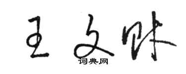 骆恒光王文财草书个性签名怎么写