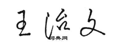 骆恒光王治文草书个性签名怎么写