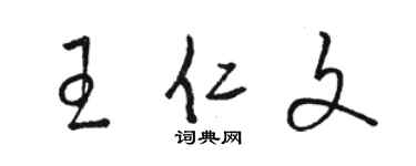 骆恒光王仁文草书个性签名怎么写