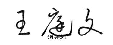 骆恒光王庭文草书个性签名怎么写