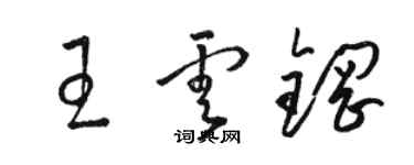 骆恒光王云钢草书个性签名怎么写