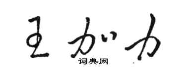 骆恒光王加力草书个性签名怎么写