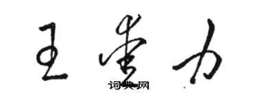 骆恒光王爱力草书个性签名怎么写
