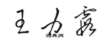 骆恒光王力霞草书个性签名怎么写