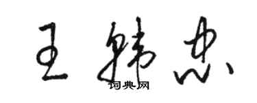 骆恒光王韩忠草书个性签名怎么写