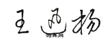 骆恒光王迅杨草书个性签名怎么写
