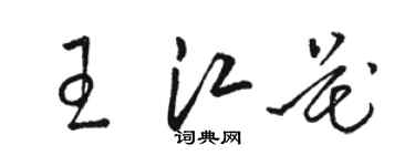 骆恒光王江花草书个性签名怎么写