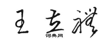 骆恒光王立礼草书个性签名怎么写