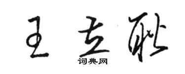 骆恒光王立耿草书个性签名怎么写