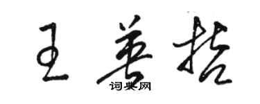 骆恒光王英哲草书个性签名怎么写
