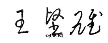骆恒光王坚雄草书个性签名怎么写
