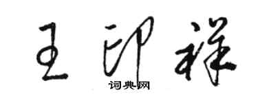 骆恒光王印祥草书个性签名怎么写
