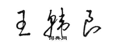 骆恒光王韩良草书个性签名怎么写