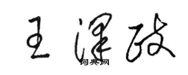 骆恒光王泽政草书个性签名怎么写