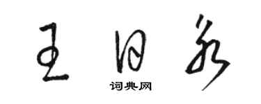 骆恒光王日永草书个性签名怎么写