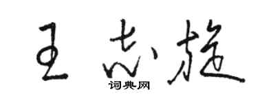骆恒光王志旋草书个性签名怎么写