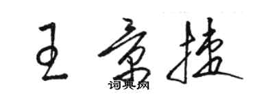 骆恒光王景捷草书个性签名怎么写