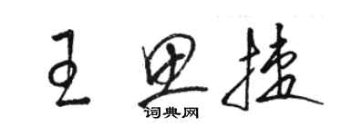骆恒光王思捷草书个性签名怎么写