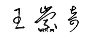 骆恒光王崇奇草书个性签名怎么写