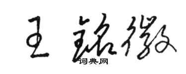 骆恒光王铭徽草书个性签名怎么写