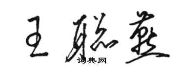 骆恒光王聪燕草书个性签名怎么写