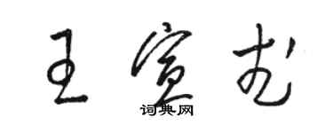 骆恒光王宣武草书个性签名怎么写