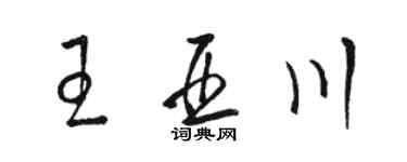 骆恒光王亚川草书个性签名怎么写
