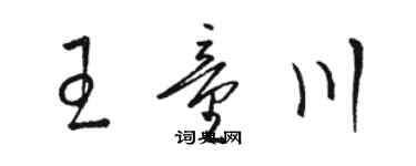 骆恒光王童川草书个性签名怎么写