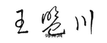 骆恒光王盟川草书个性签名怎么写