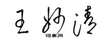 骆恒光王妙清草书个性签名怎么写