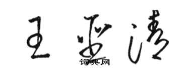 骆恒光王圣清草书个性签名怎么写