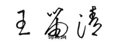 骆恒光王笛清草书个性签名怎么写