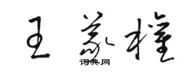 骆恒光王义权草书个性签名怎么写