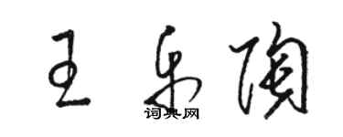 骆恒光王乐陶草书个性签名怎么写