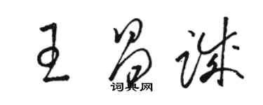 骆恒光王昌诚草书个性签名怎么写