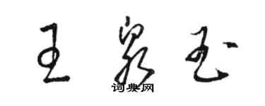骆恒光王泉玉草书个性签名怎么写
