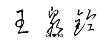 骆恒光王泉铃草书个性签名怎么写