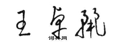 骆恒光王卓丽草书个性签名怎么写